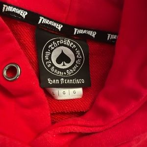 mens thrasher hoodie large red